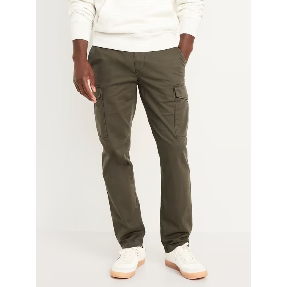 Old Navy Straight Refined Tailored Cargo Pants Mens 32x30 Green Stretch NEW